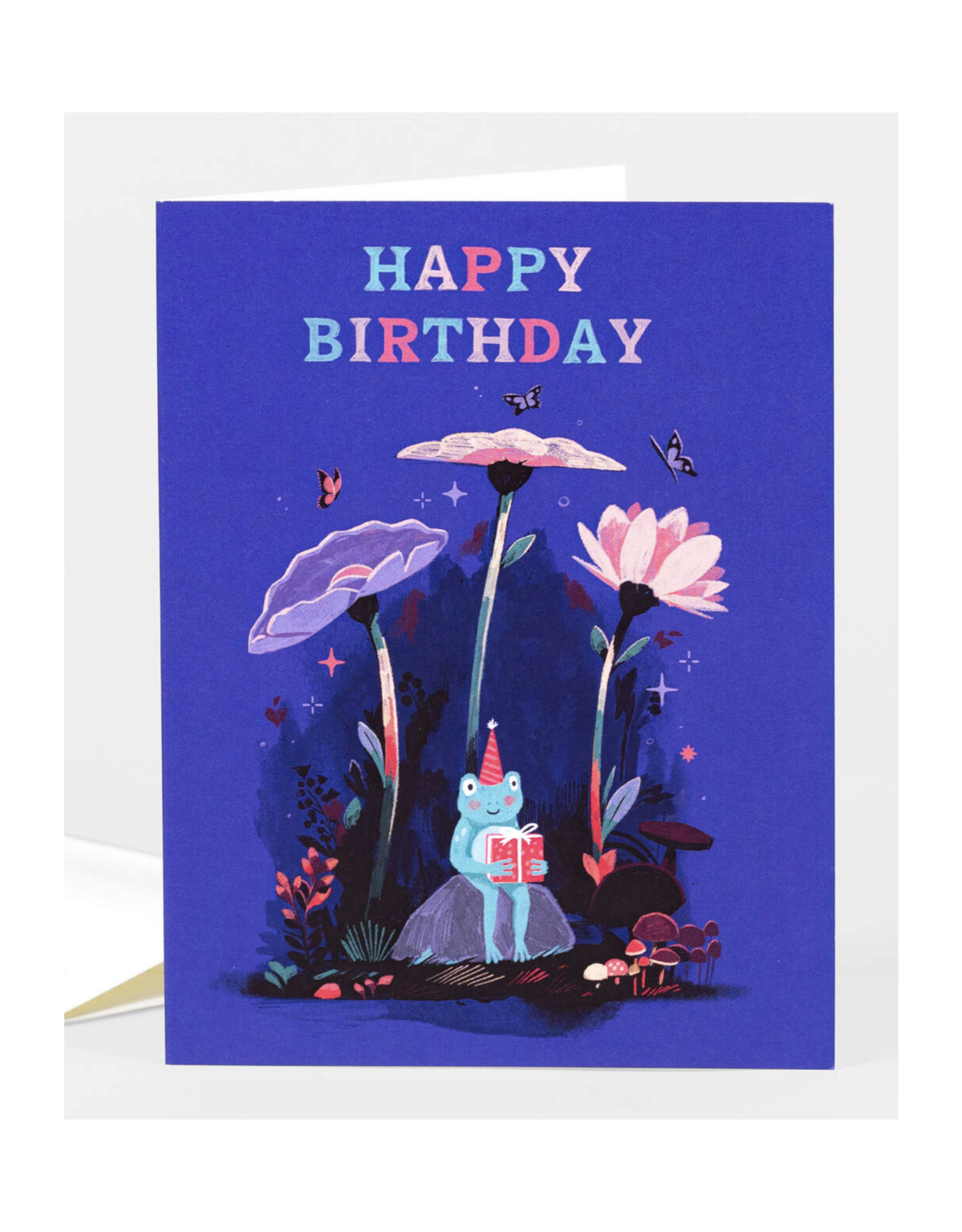 Happy Birthday Evening Frog Greeting Card