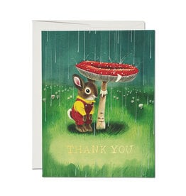 Richard Scarry Bunny and Mushroom Thank You Greeting Card