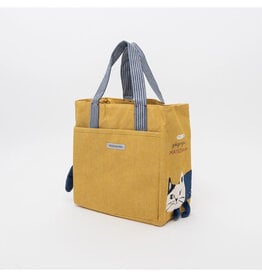 Great Zakka Embroidered Cat Tote Bag - Yellow