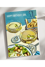 Laurel Greenfield Art Girl Dinner Birthday Greeting Card