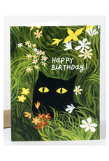 Happy Birthday Flower Kitty Greeting Card
