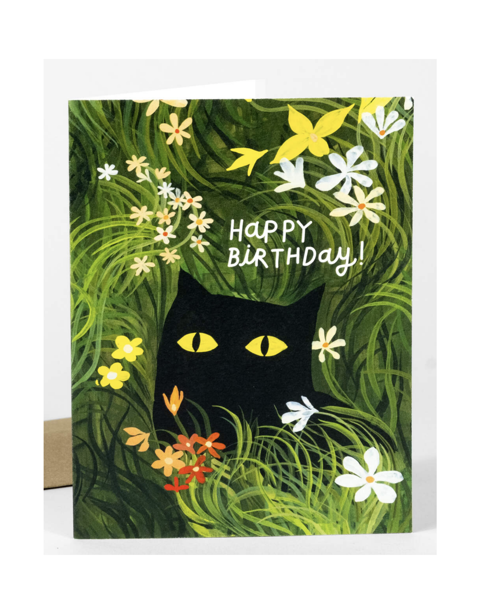 Happy Birthday Flower Kitty Greeting Card