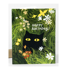 Happy Birthday Flower Kitty Greeting Card