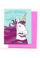 Sexy Magical Birthday Unicorn Greeting Card