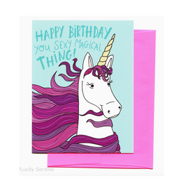 Sexy Magical Birthday Unicorn Greeting Card