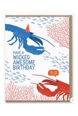 Wicked Awesome Birthday Lobsters Greeting Card
