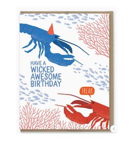 Wicked Awesome Birthday Lobsters Greeting Card