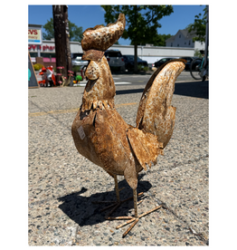 White Antiqued Rooster - Curbside Pick Up Only!