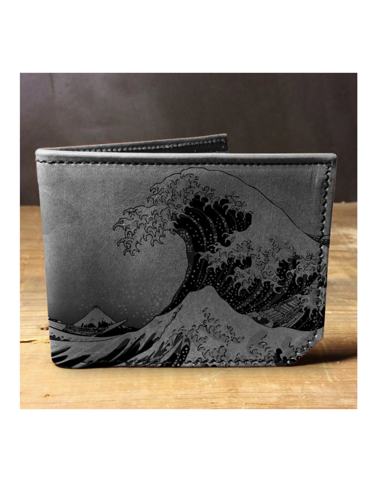 Printmaker Leather Wallet - Great Wave