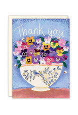 Pansies Vase Thank You Greeting Card
