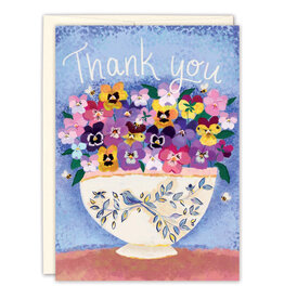 Pansies Vase Thank You Greeting Card