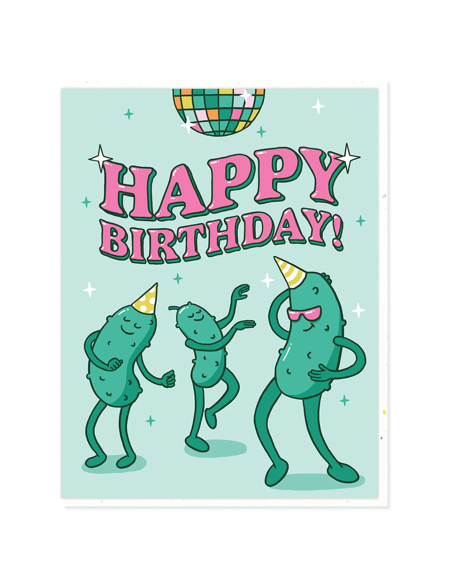 Semi Sweet Press Birthday Disco Pickle Greeting Card