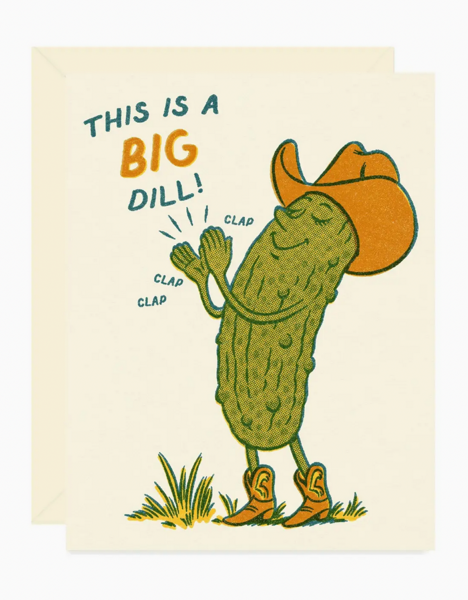 This is a Big Dill Pickle Cowboy Greeting Card