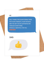 Dad Thumbs Up Message Greeting Card