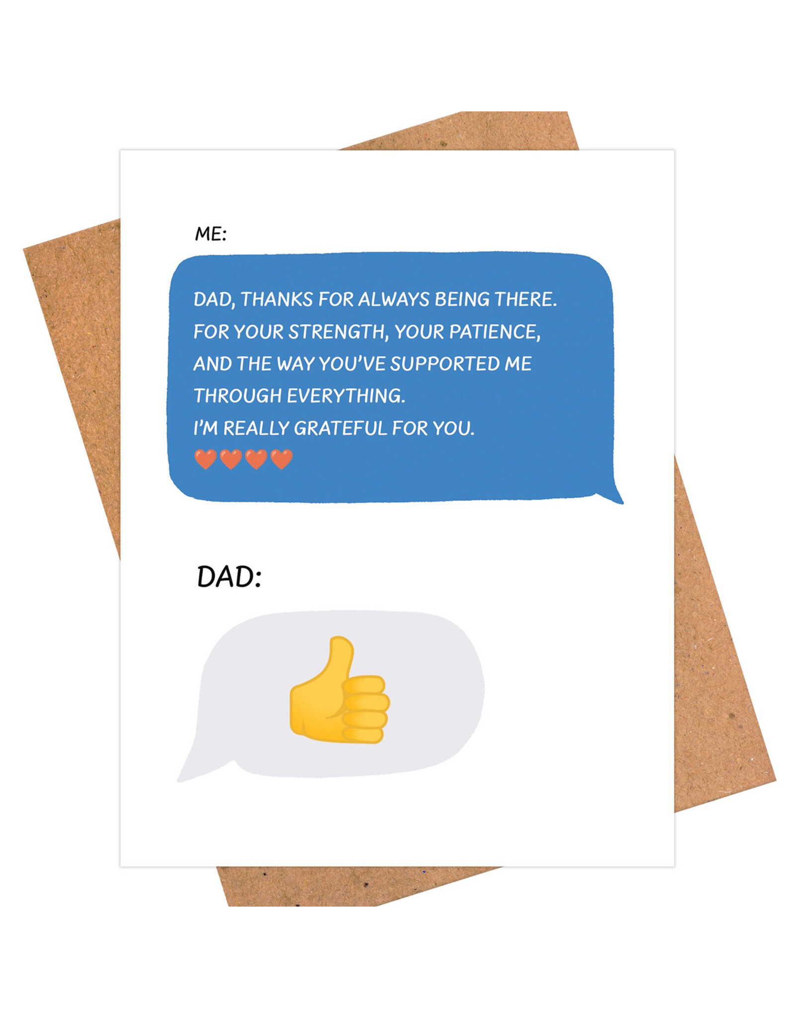 Dad Thumbs Up Message Greeting Card