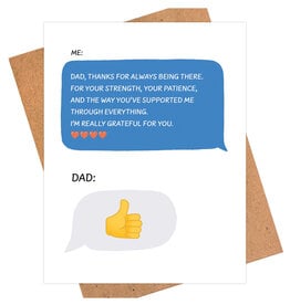 Dad Thumbs Up Message Greeting Card