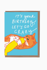 Birthday Let's Go Crazy Cat Banana Scratch n Sniff Greeting Card