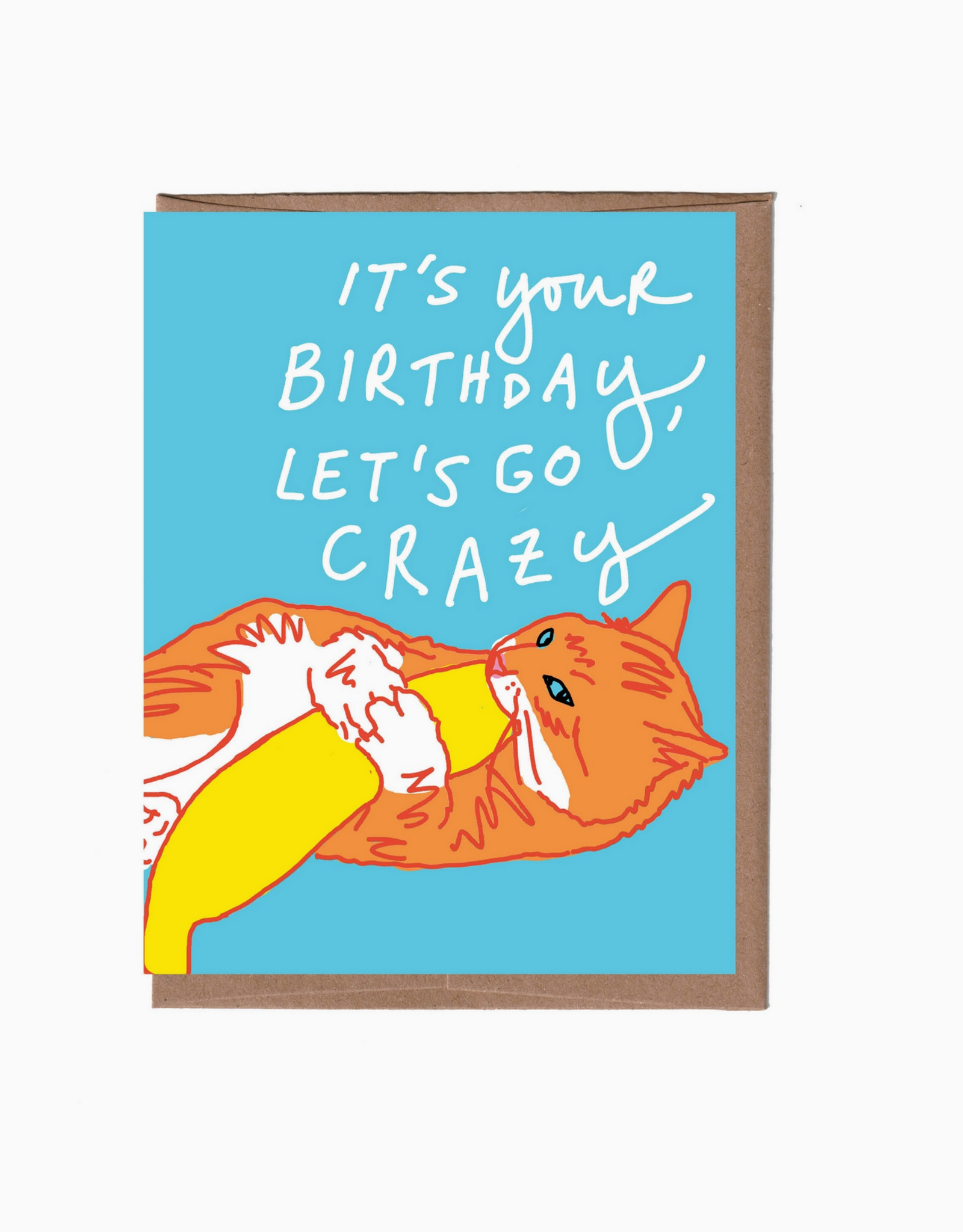Birthday Let's Go Crazy Cat Banana Scratch n Sniff Greeting Card