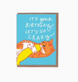 Birthday Let's Go Crazy Cat Banana Scratch n Sniff Greeting Card