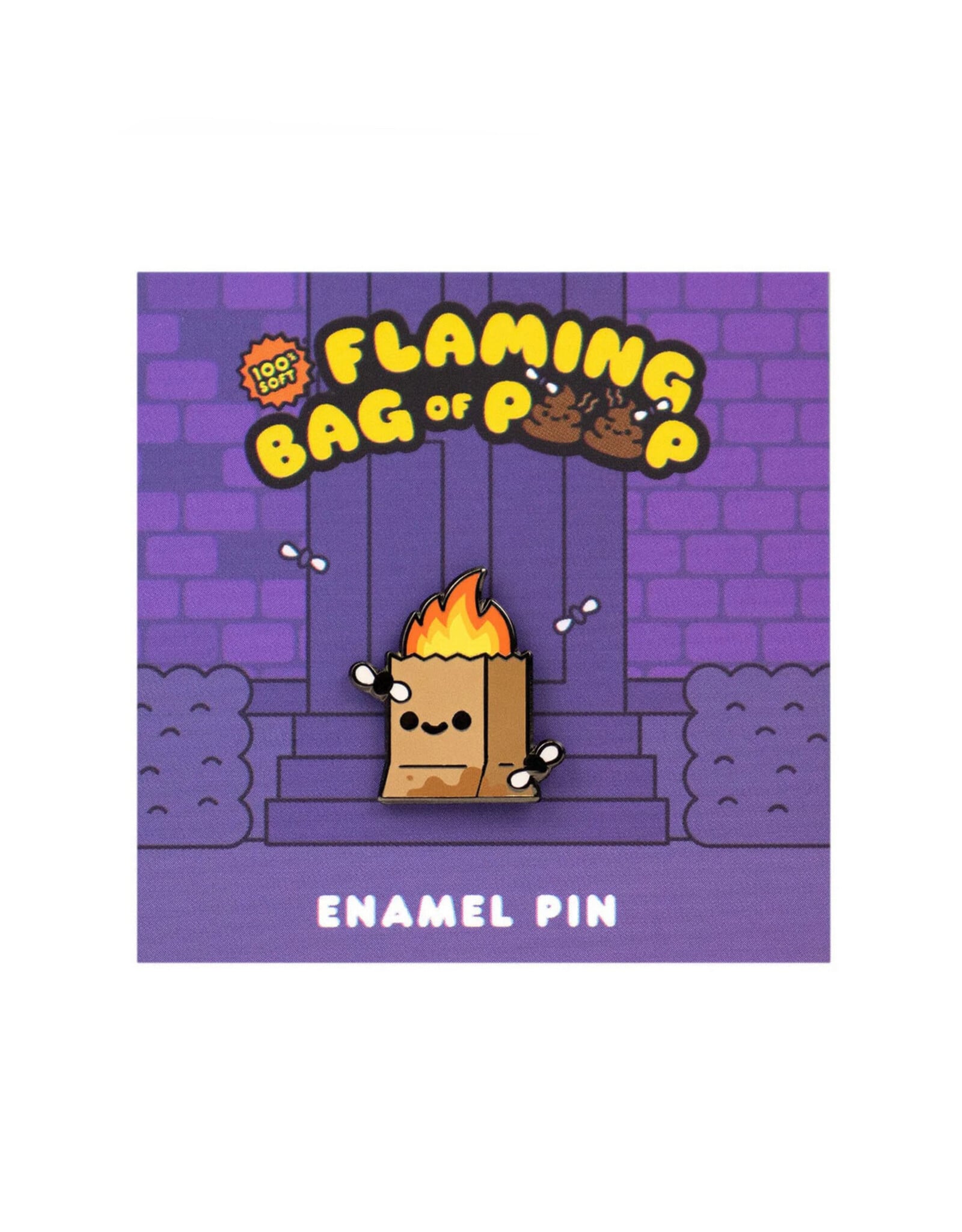 Flaming Bag of Poop Enamel Pin