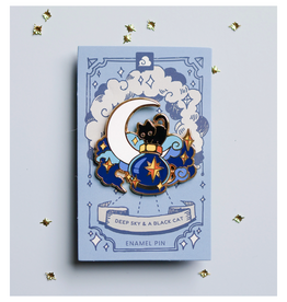 Deep Sky and A Black Cat Enamel Pin