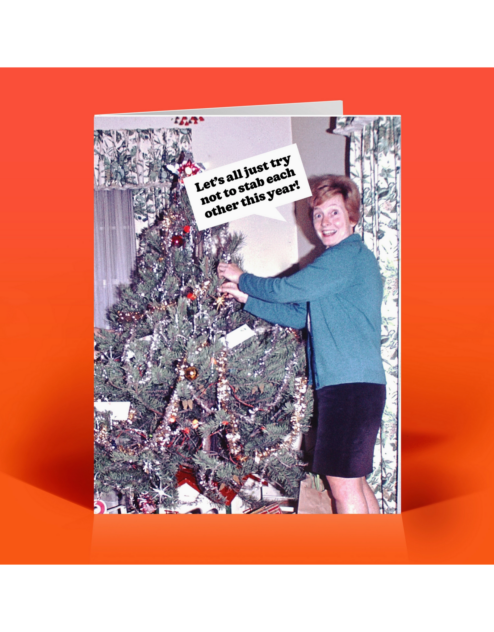 Stab Each Other Christmas Greeting Card