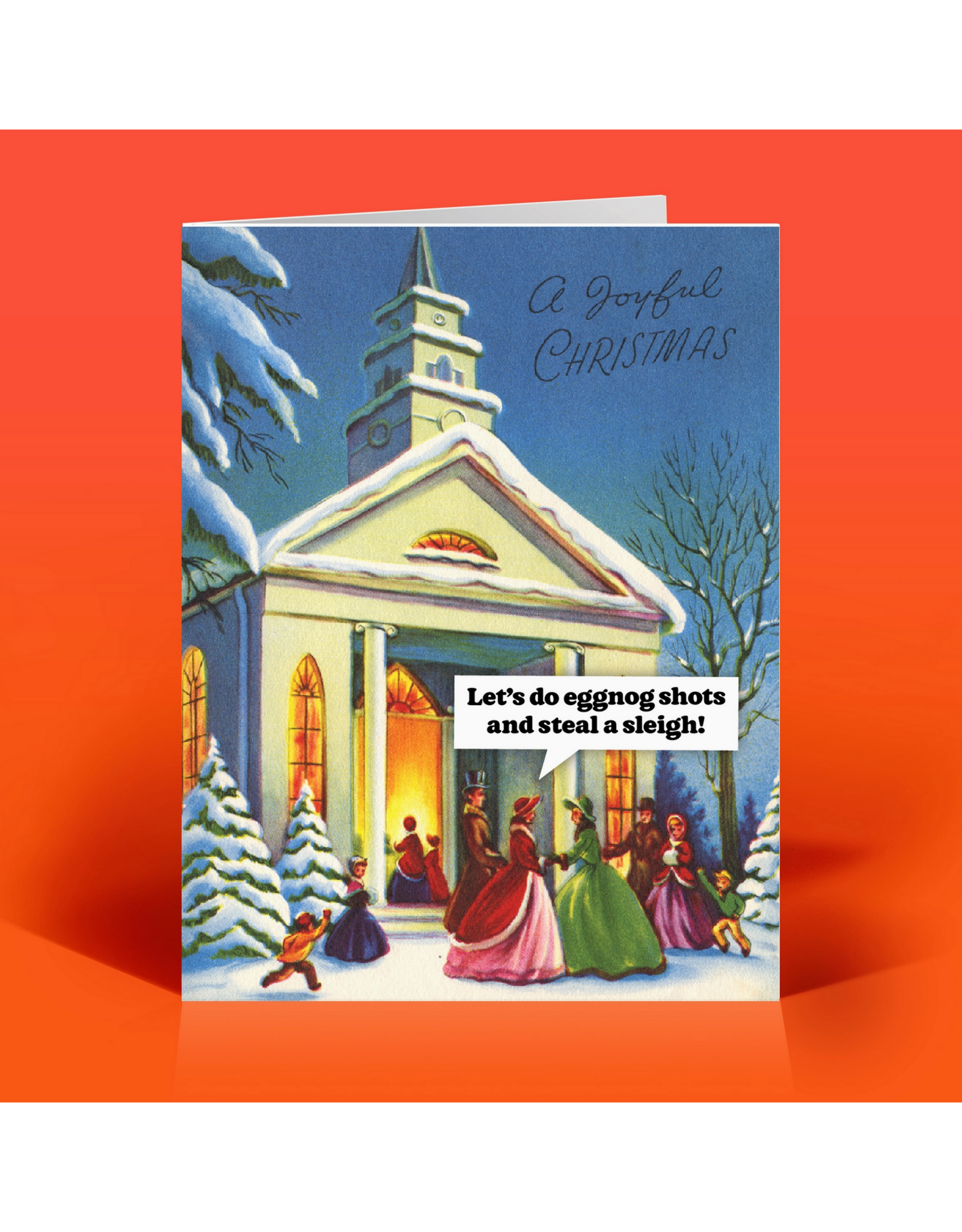 Eggnog Shots Joyful Christmas Greeting Card
