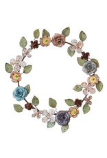 Hand Painted Metal Floral Wreath