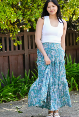 Block Printed Tiered Cotton Skirt