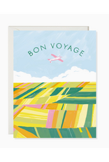 Bon Voyage Airplane Fields Greeting Card