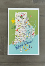 Rhode Island Map  (Galleyware) Greeting Card