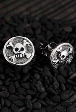 Sterling Silver Skull & Crossbones Stud Earrings