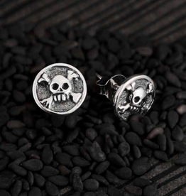 Sterling Silver Skull & Crossbones Stud Earrings