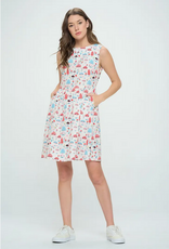 Red & Blue Mushroom Dress
