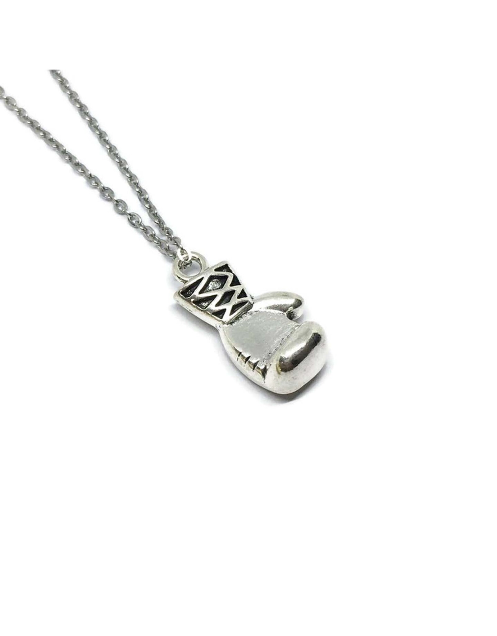 Boxing Glove Necklace - Silver
