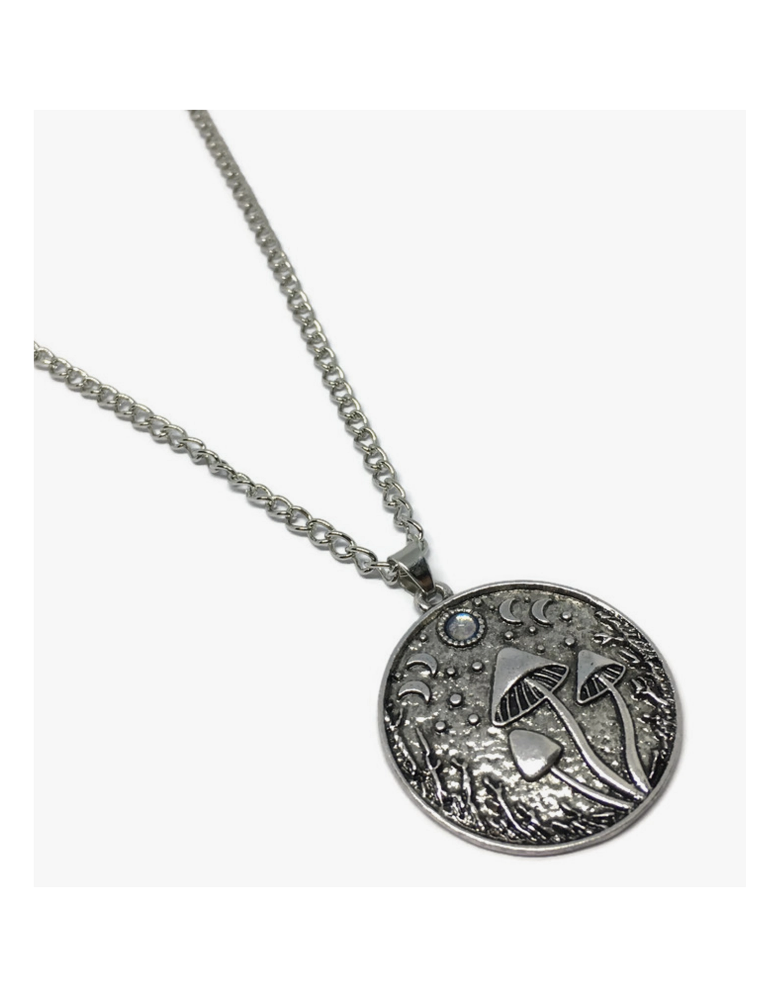 Mushroom Night Sky Silver Necklace
