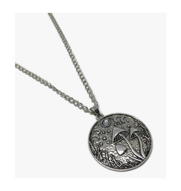 Mushroom Night Sky Silver Necklace