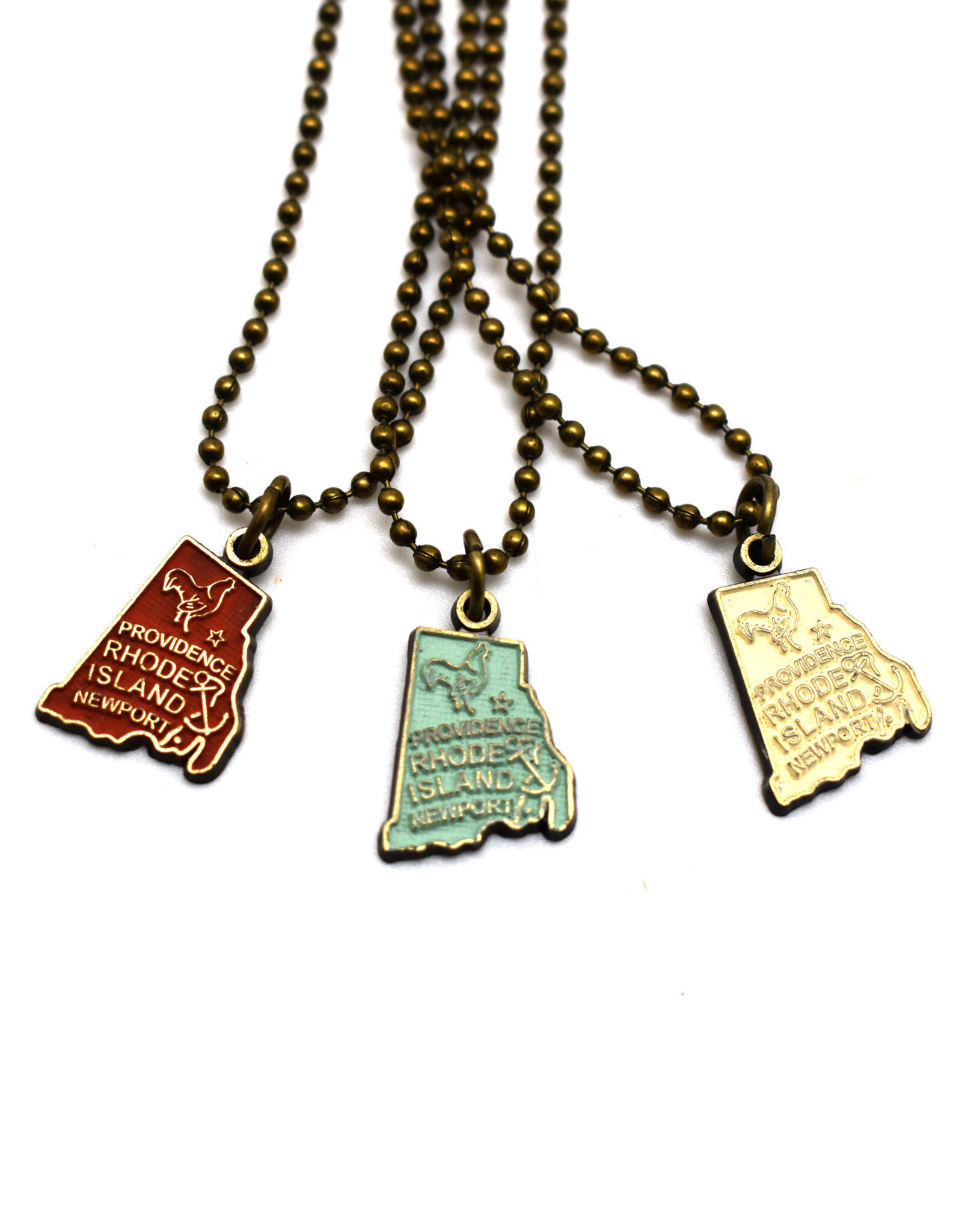 Rhode Island Charm Necklace - Seaglass
