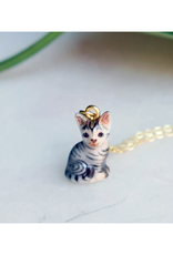 Tiny Ceramic Sooki Cat Necklace