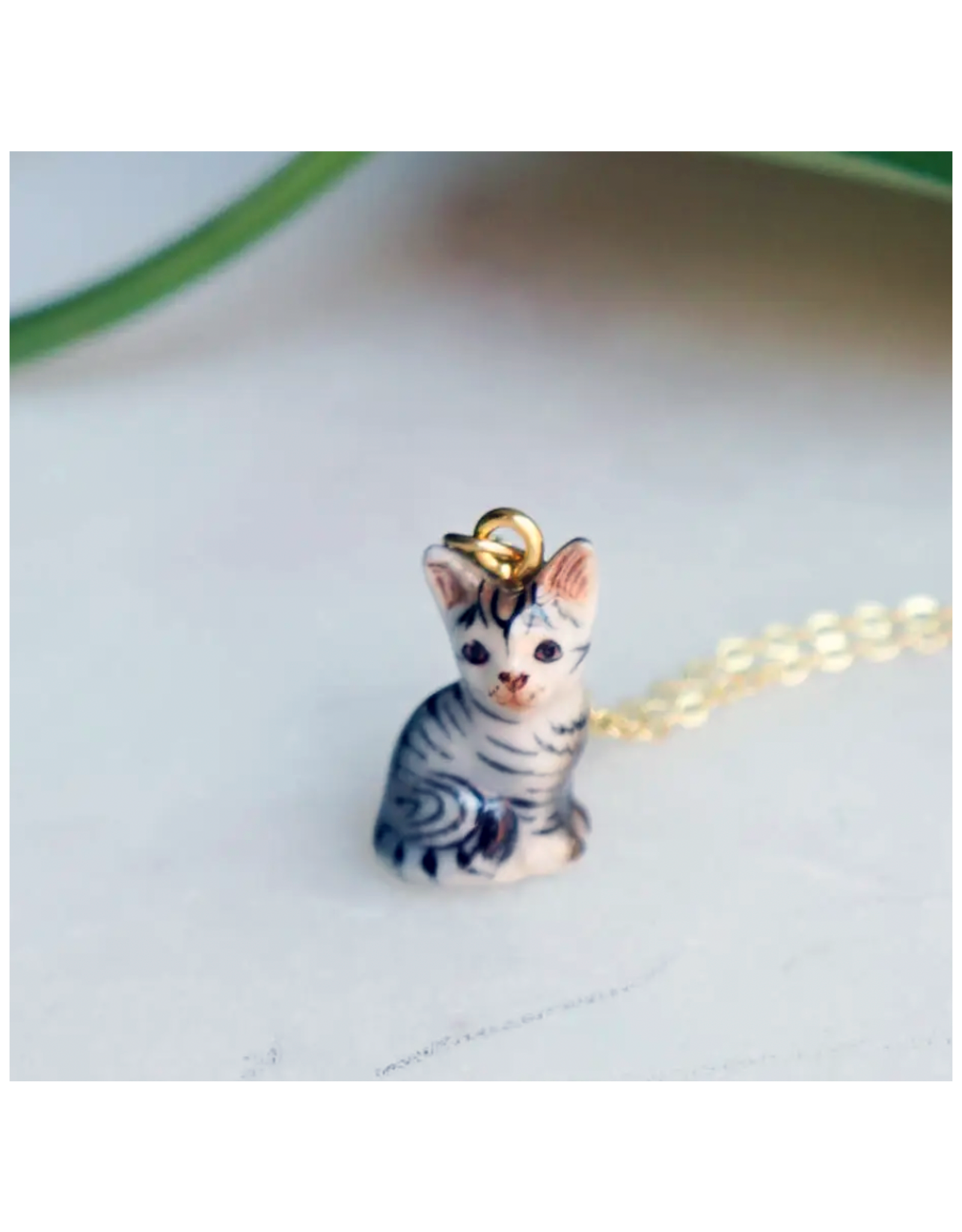Tiny Ceramic Sooki Cat Necklace