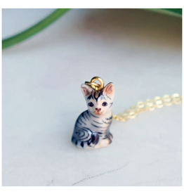 Tiny Ceramic Sooki Cat Necklace