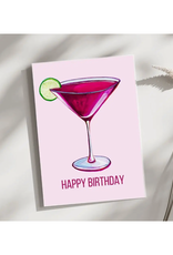 Laurel Greenfield Art Cosmo Cocktail Birthday Greeting Card