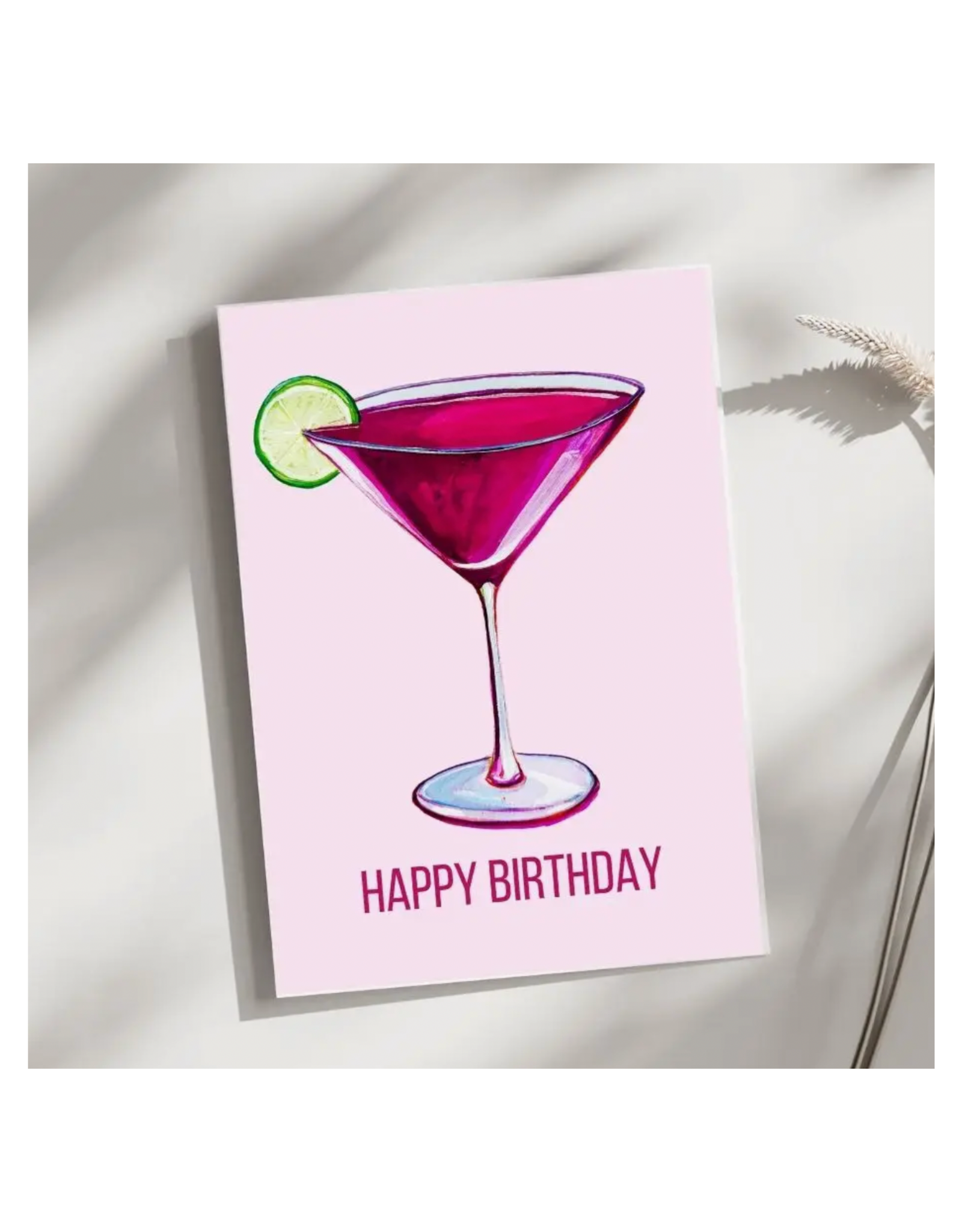 Laurel Greenfield Art Cosmo Cocktail Birthday Greeting Card