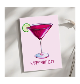 Laurel Greenfield Art Cosmo Cocktail Birthday Greeting Card