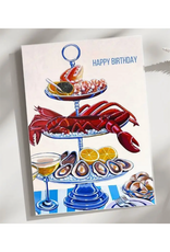 Laurel Greenfield Art Seafood Tower Birthday Greeting Card