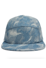 Denim 5 Panel Hat - Blue Clouds