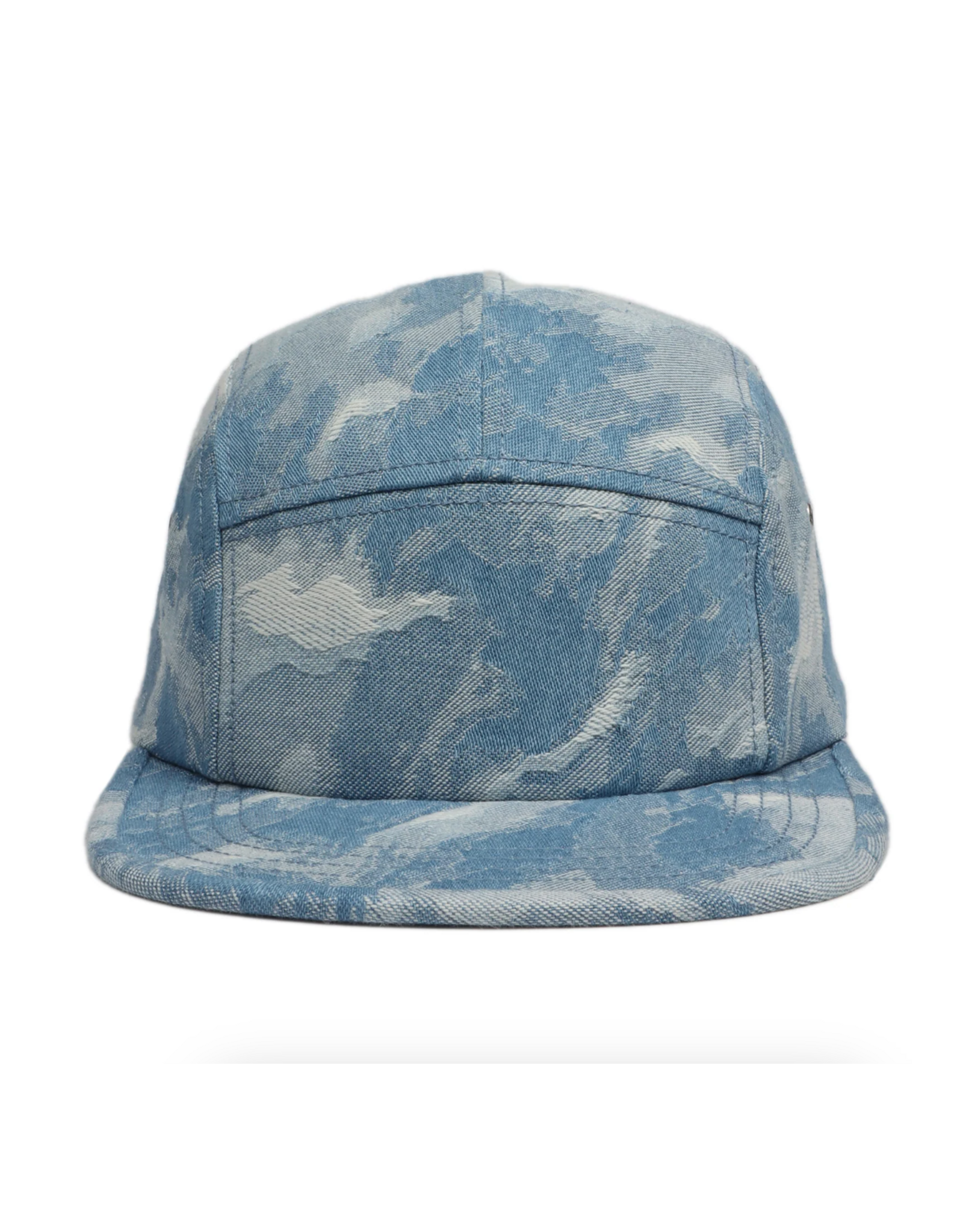 Denim 5 Panel Hat - Blue Clouds