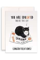 You Are Educated Unlike This Cat Congratulations Greeting Card