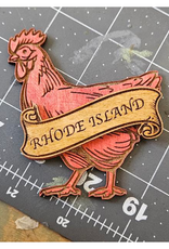 Rhode Island Rhody Red Hen Engraved Magnet