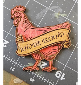 Rhode Island Rhody Red Hen Engraved Magnet